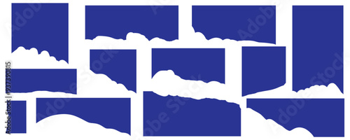 Border shape for website design. Collection of dividers shape templates. Divider shapes top and bottom for web page. Vector Illustration.