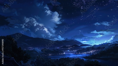 Night_anime_landscapes_wate