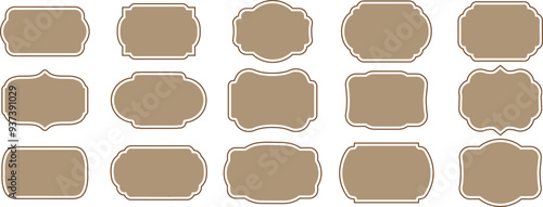 Ornamental label frames. set of luxury vintage frames, collection of retro labels, Royal wedding insignia, sale sticker or invitation card. Isolated vector symbols