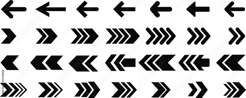Set of arrows black icons. Arrow icon. Collection arrows. Black vector arrows. For website design. Modern simple arrows. Direction symbols vector . Set of arrows black icons. Arrow icon. Collection arrows. Black vector arrows. For website design. Modern simple arrows. Direction symbols vector .