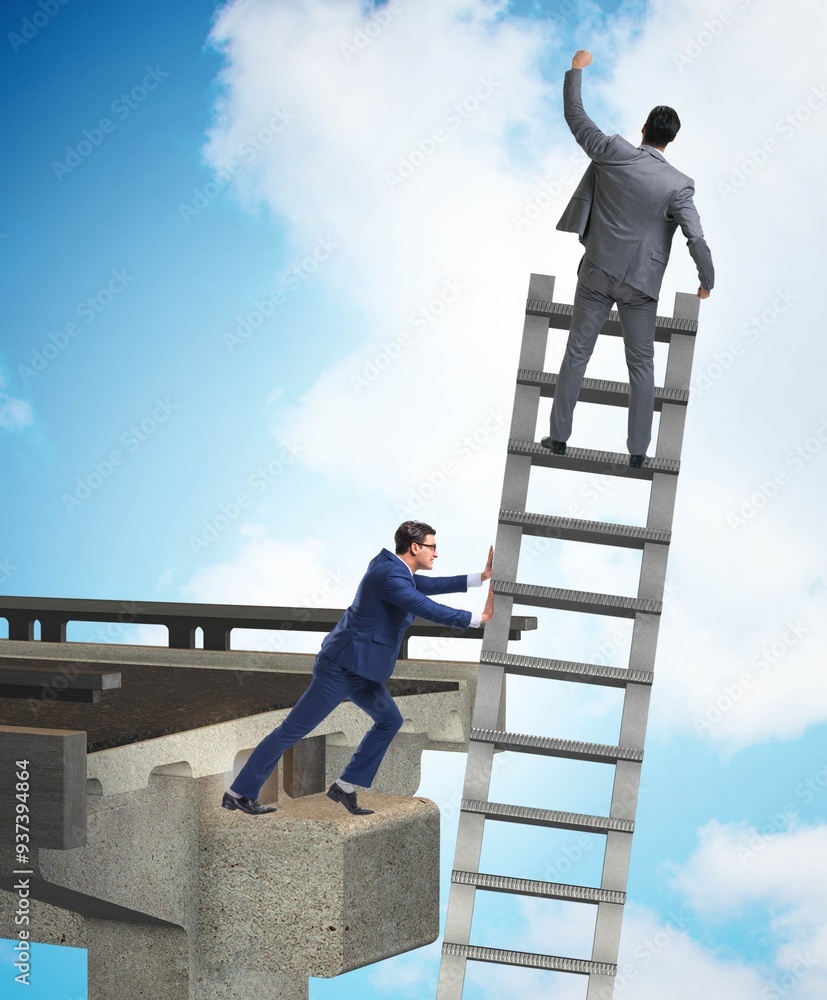 Business unethical competition concept with businessmen