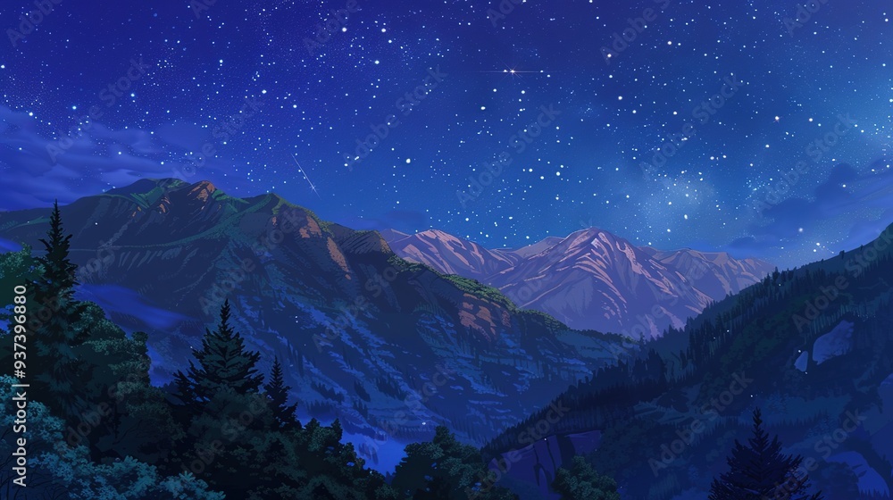 Mountain_anime_landscapes_night Mountain_anime_landscapes_night