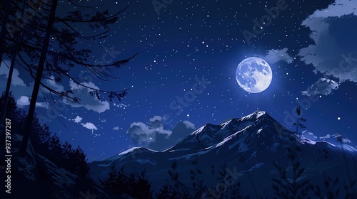 Mountain_anime_landscapes_night