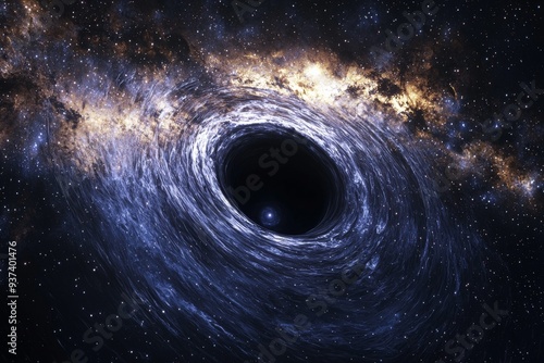 Black hole in space illustration created with Generative AI