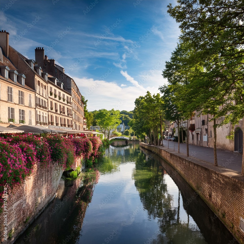 Obraz premium walkway in town, AI generated