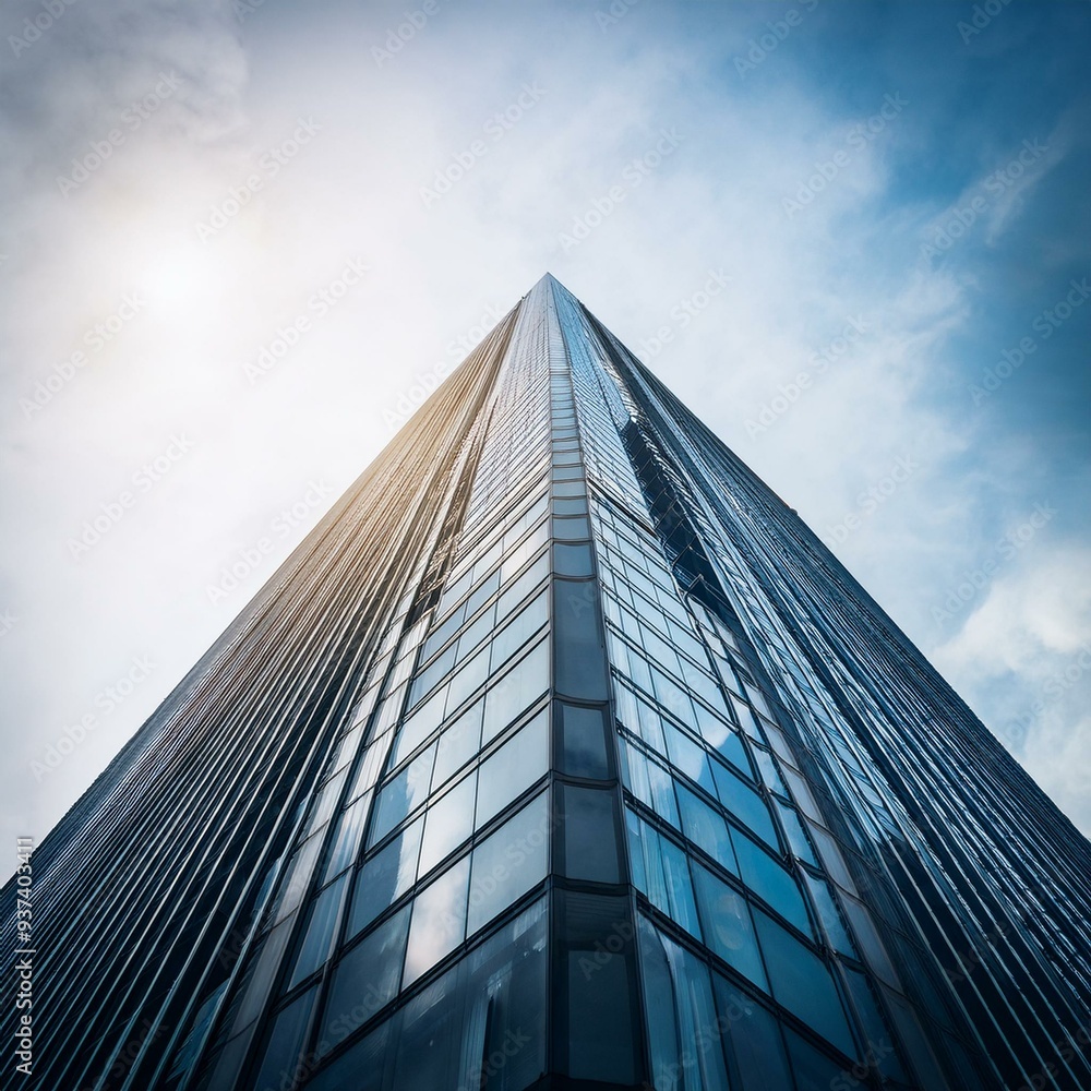 steel and glass skyscraper, AI generated steel and glass skyscraper, AI generated