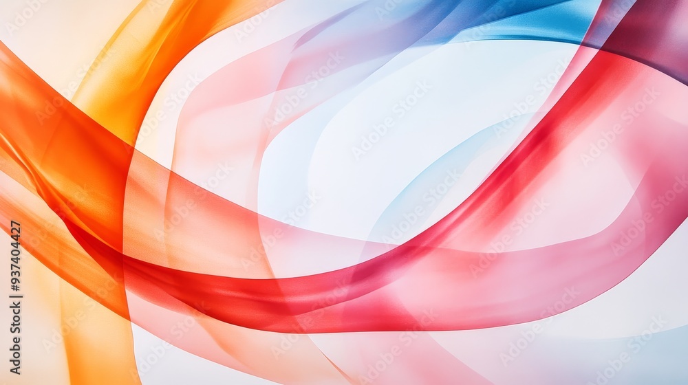 Fototapeta premium Bold tie-dye swirls blending with abstract geometric shapes in a vivid double exposure, a fusion of color and structure