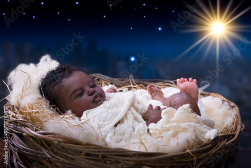 Starry Nativity scene