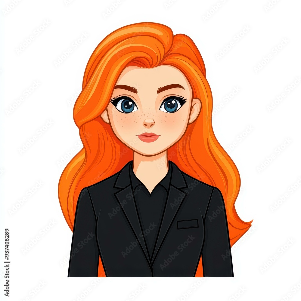 Create a vibrant female cartoon avatar with red hair, showcasing a cheerful expression that captures a sense of joy and creativity. Create a vibrant female cartoon avatar with red hair, showcasing a cheerful expression that captures a sense of joy and creativity.