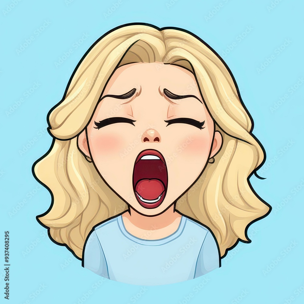 A cute chibi cartoon featuring a tiny blonde character, wildly screaming with vibrant twitch emoji expressions. A cute chibi cartoon featuring a tiny blonde character, wildly screaming with vibrant twitch emoji expressions.
