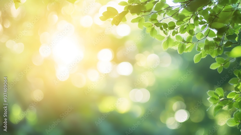A blurred nature background with trees and soft sunlight A blurred nature background with trees and soft sunlight