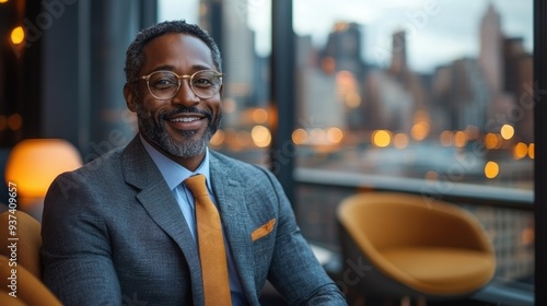 Black male investment banker discussing financial strategies with client in modern office setting