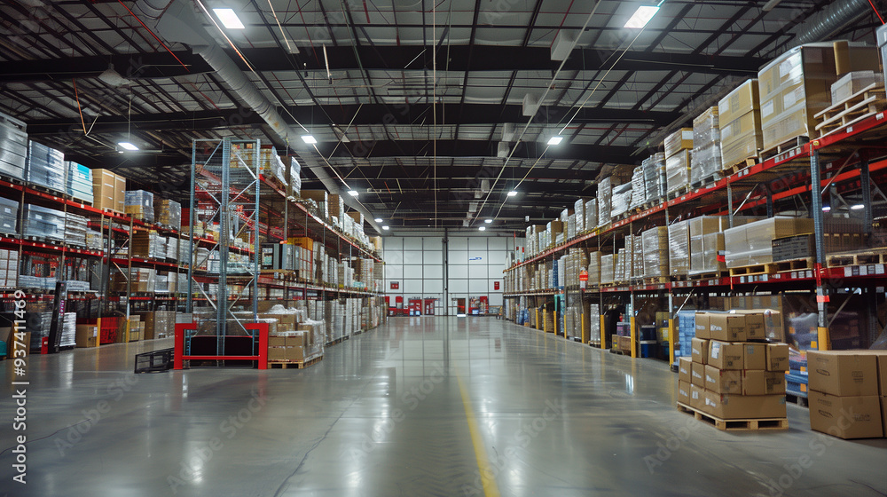 a smart warehouse with integrated technology, including automated storage systems, digital inventory tracking, and IoT devices a smart warehouse with integrated technology, including automated storage systems, digital inventory tracking, and IoT devices