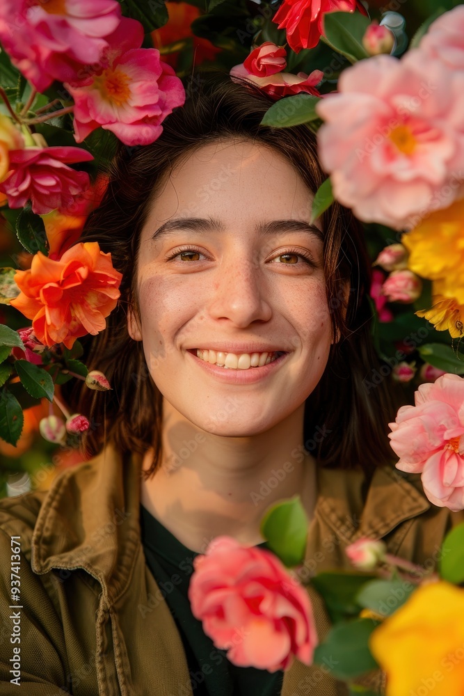 A Smiling Woman Blushing And Gazing Romantically A Smiling Woman Blushing And Gazing Romantically