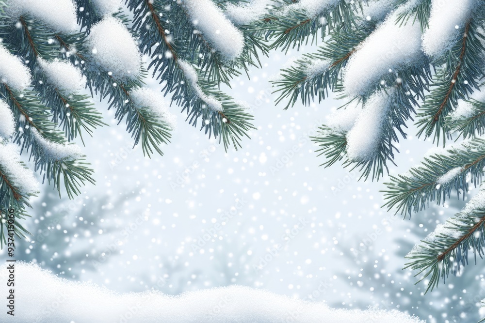 Background with snow covered fir branches Background with snow covered fir branches