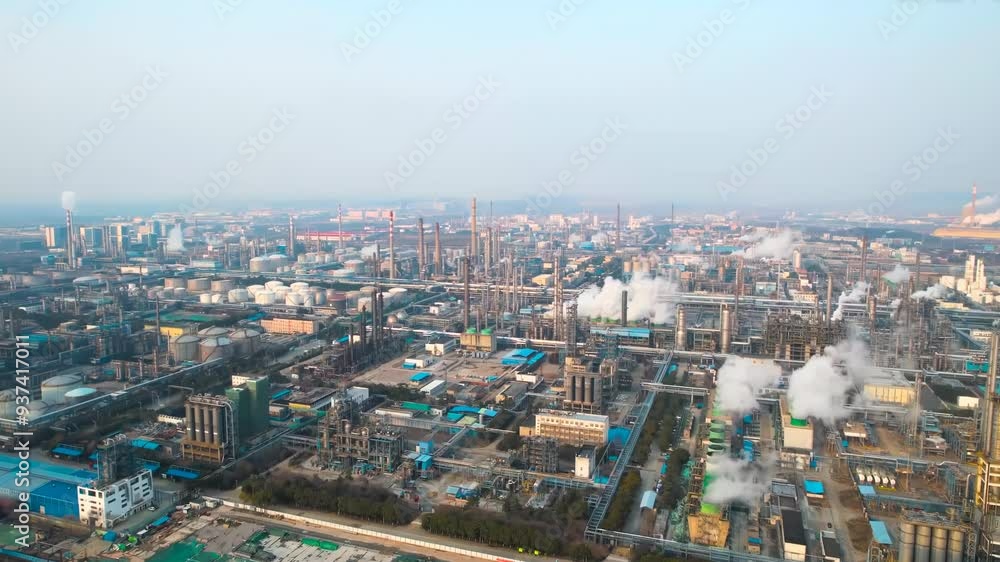 Chemical production in industrial chemical park biomass and coal fuel power station, modern green power electricity manufacture station Chemical production in industrial chemical park biomass and coal fuel power station, modern green power electricity manufacture station