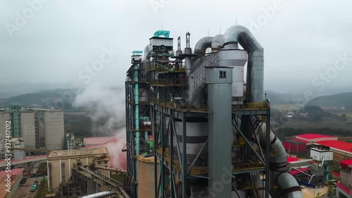 Chemical production in industrial chemical park biomass and coal fuel power station, modern green power electricity manufacture station