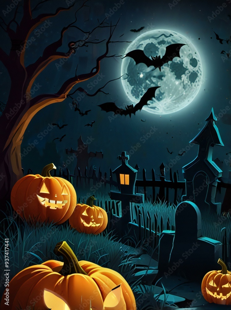 Fototapeta premium halloween background with pumpkin