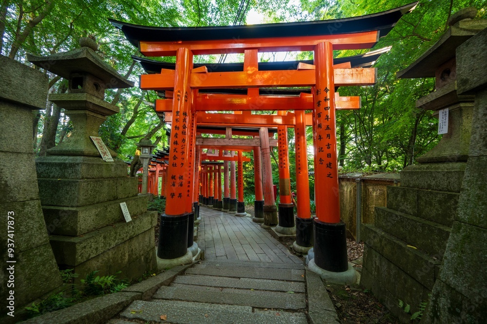 Tori Gates at Fushimi Inari Taisha in Kyoto, Japan, Tori Gates at Fushimi Inari Taisha in Kyoto, Japan,