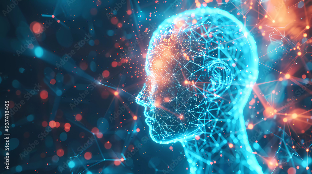 Human head with lumina lightbulb with brain inside.brainwave. Artificial intelligence,Neuro scientist concept. Human head with lumina lightbulb with brain inside.brainwave. Artificial intelligence,Neuro scientist concept.