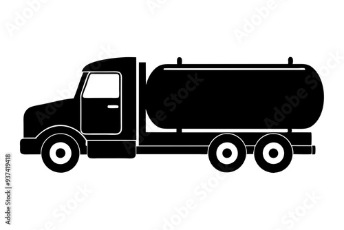 Silhouette of Tanker Truck - Vector Illustration, Tanker Truck Icon, Tanker Truck Clipart photo