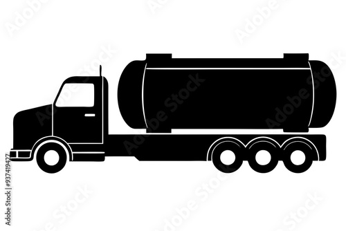 Silhouette of Tanker Truck - Vector Illustration, Tanker Truck Icon, Tanker Truck Clipart photo