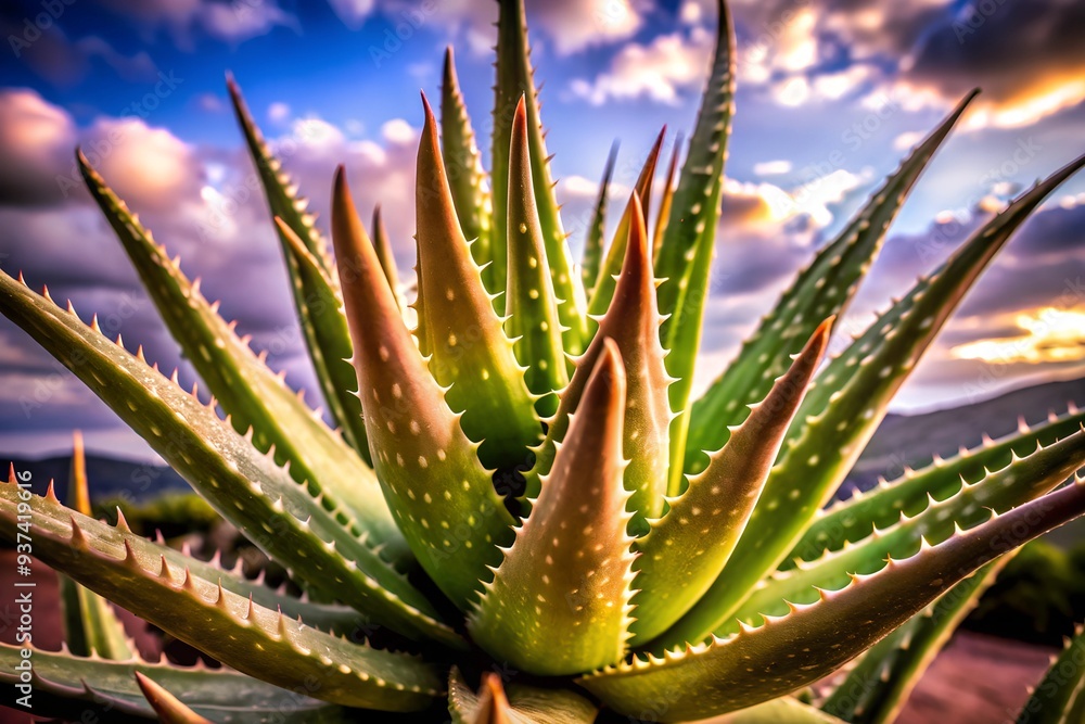 Fototapeta premium Aloe Vera Candle with Dried Flowers