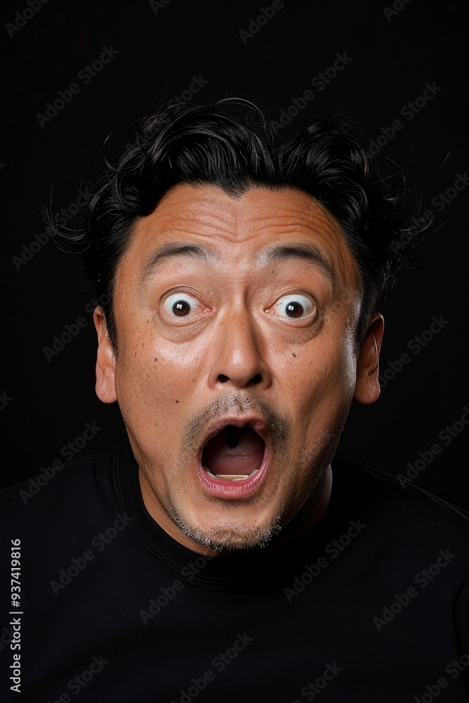 A Funny, Shocked, And Surprised Face Of An Asian Man A Funny, Shocked, And Surprised Face Of An Asian Man