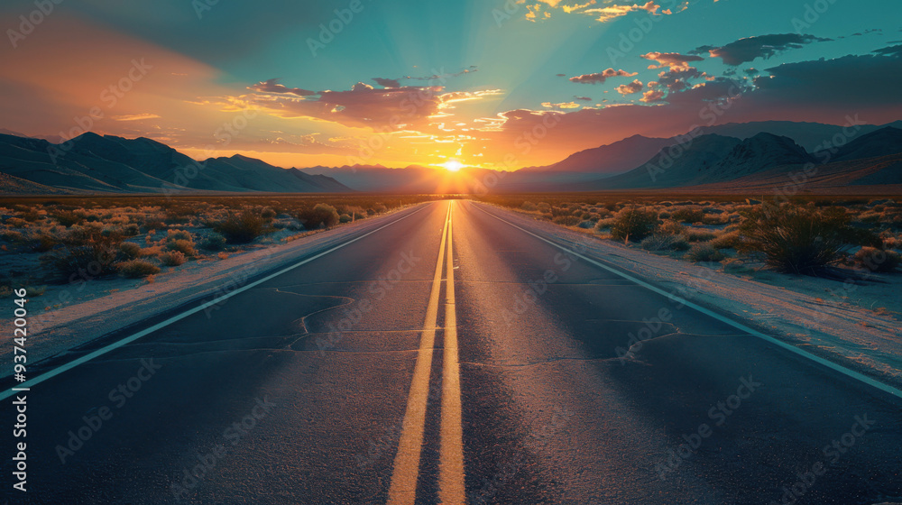road in the Arizona desert. road in the Arizona desert.
