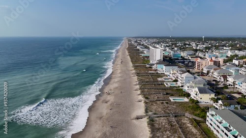 Wallpaper Mural Aerial shot of Carolina Beach pushing in at sunrise. Torontodigital.ca