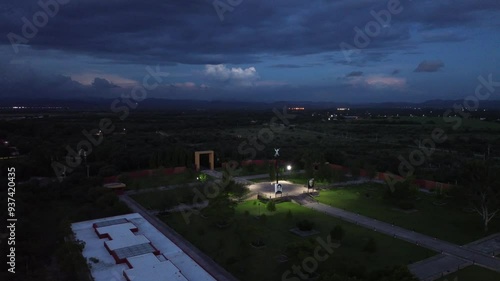 The cross of the apostolate is a symbol. In drone or from below it is beautiful photo