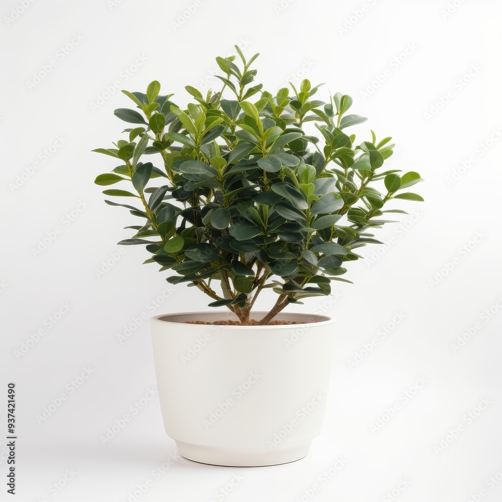 Vibrant Green Potted Plant in Minimalist White Pot - Indoor Foliage Decor Vibrant Green Potted Plant in Minimalist White Pot - Indoor Foliage Decor