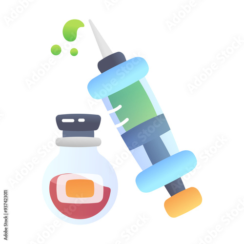 An icon of vaccine in flat style 