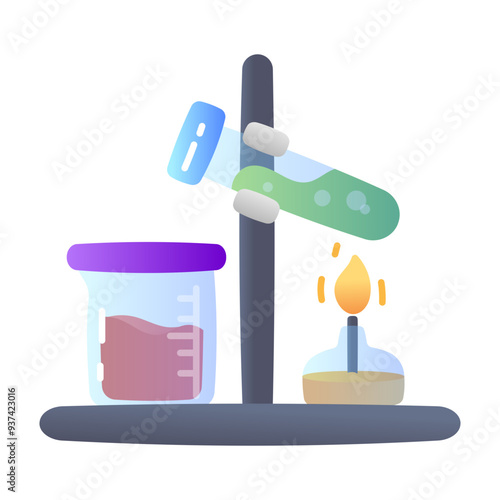 A flat icon of chemical experiment 