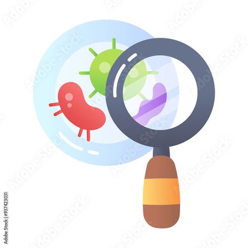 A flat icon of microbiology