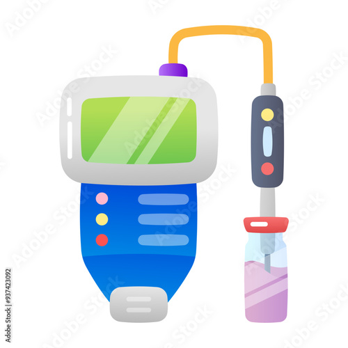 A flat icon of ph meter 