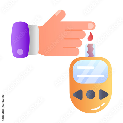 An icon of glucometer in flat style 