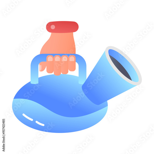 A flat icon of urine pot 