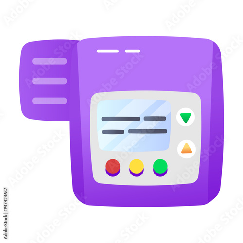 A flat style icon of breathalyzer