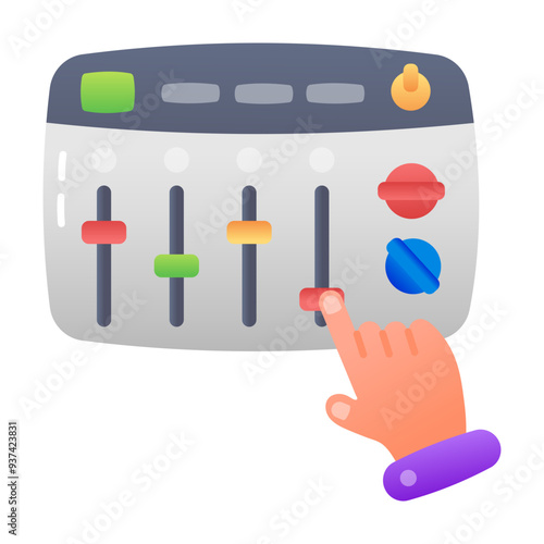 A flat style icon of sound mixer 