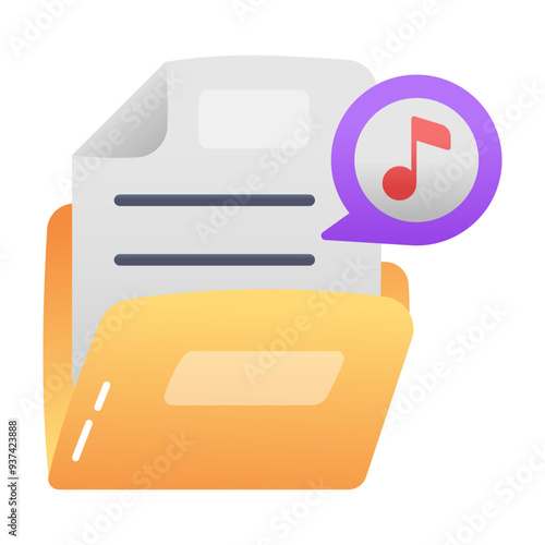 A flat style icon of playlist folder 