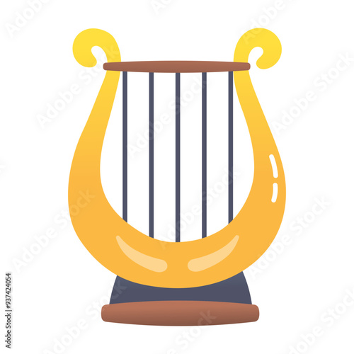 A flat style icon of lyre 
