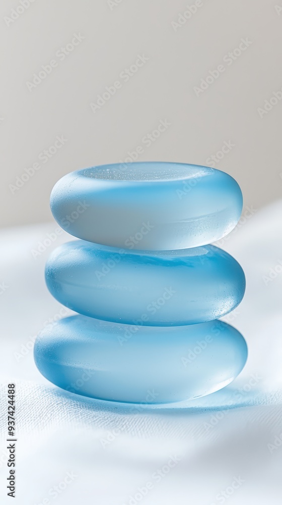 Stack of blue glass stones Stack of blue glass stones