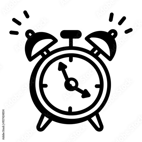 Hand drawn icon of alarm clock 