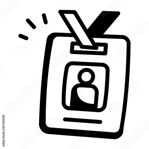 Student id icon in doodle style 