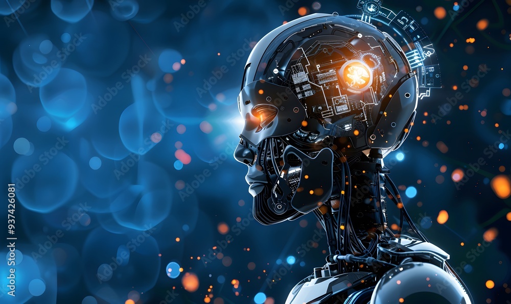 Thinking robot. Thinking robot.
