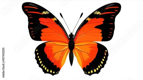 colorfull butterfly with simple style with white background