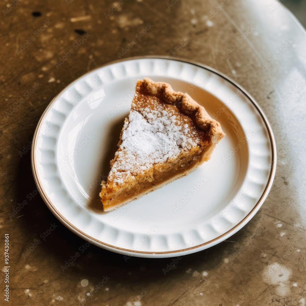 Delicious Slice of Pumpkin Pie on a White Plate - Perfect Autumn Dessert Delicious Slice of Pumpkin Pie on a White Plate - Perfect Autumn Dessert