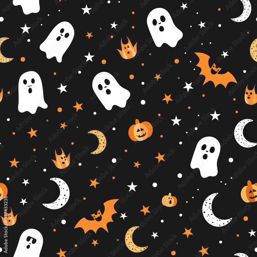 Fototapeta premium Cute Halloween pattern