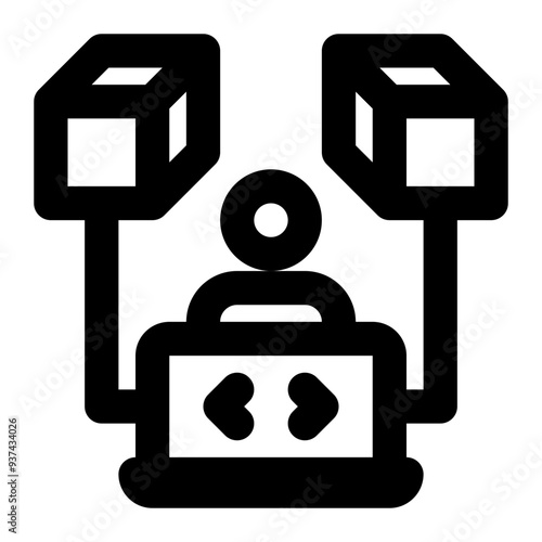 blockchain developer, blockchain programmer, block chain, developer, programmer, programming outline icon